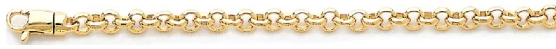 adjustable gold bracelet for women -4mm Domed Rolo Link Bracelet