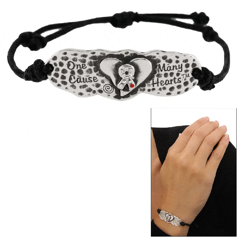 custom bracelet with initials for women -One Cause Many Hearts™ Diabetes Adjustable Bracelet