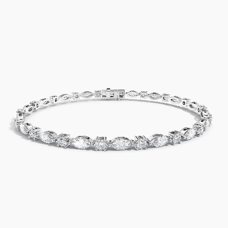 classic chain bracelet for men -Auriya 14K Gold Lab Grown Marquise and Round Diamond East-West Tennis Bracelet 5.00 ct. tw. (F-G VS)