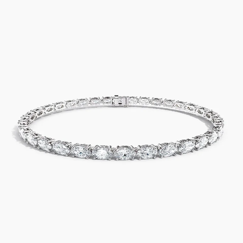 friendship bracelet for girls -Auriya 14K Gold Lab Grown Oval Diamond East-West Tennis Bracelet 6.75 ct. tw. (F-G VS)