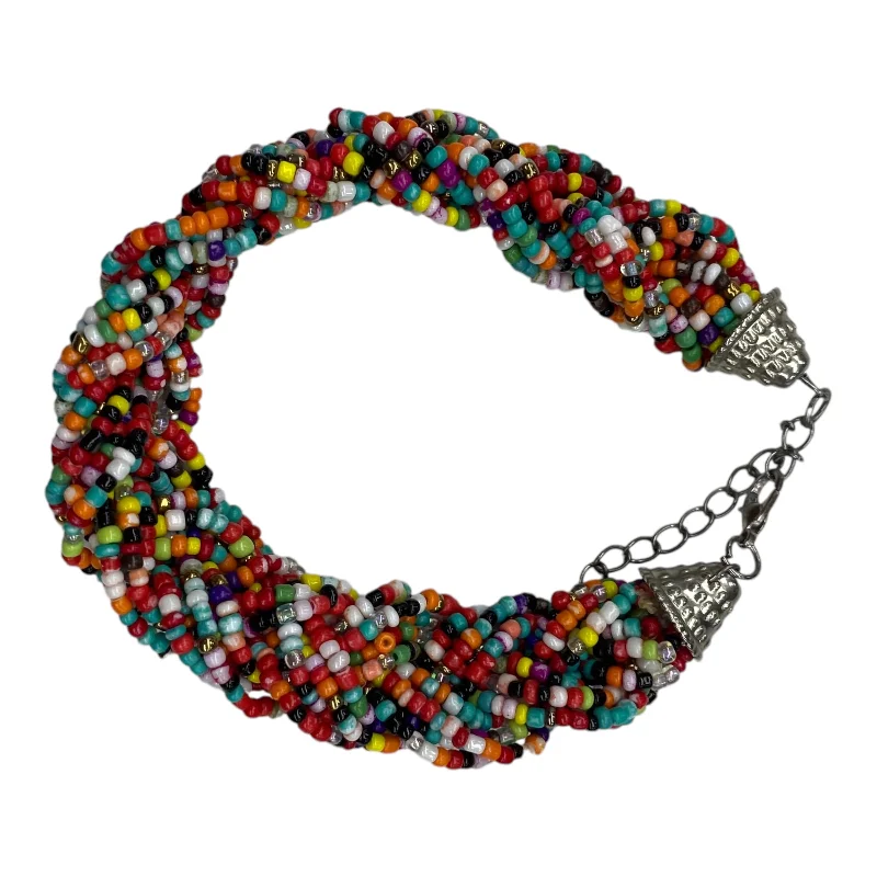 silver link bracelet for men -Bracelet Beaded By Plunder In Multi