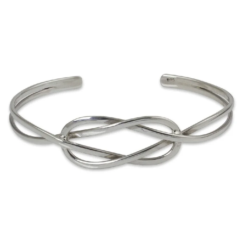 men’s minimalist bracelet -Handmade Sterling Silver 'Lover's Knot' Bracelet (Thailand)