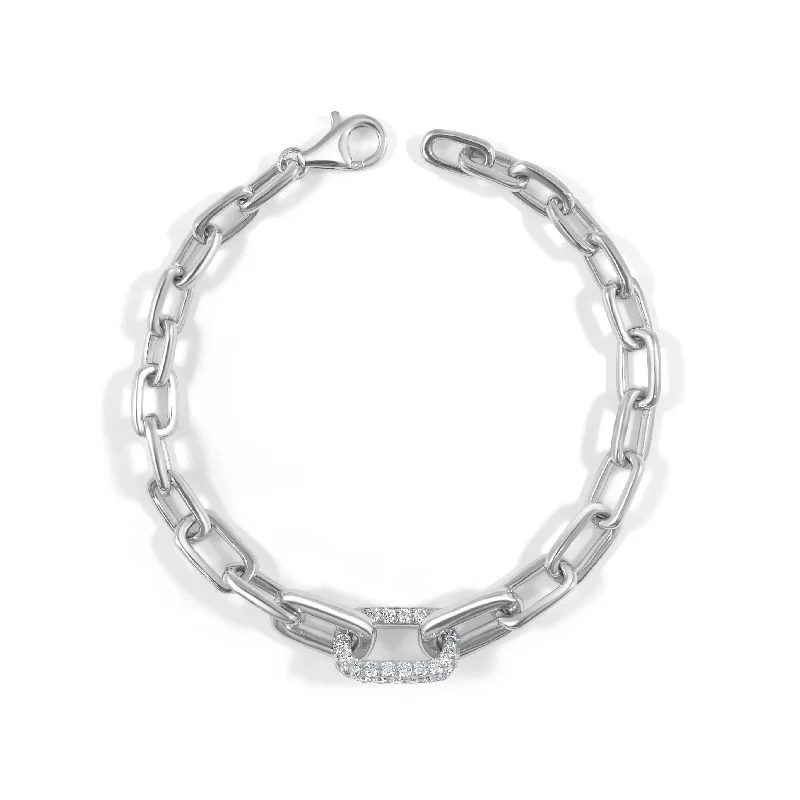 men’s adjustable bracelet for casual wear -Joelle Diamond Link Bracelet 14K White Gold 1 1/5 CT TDW Diamond Link Bracelet