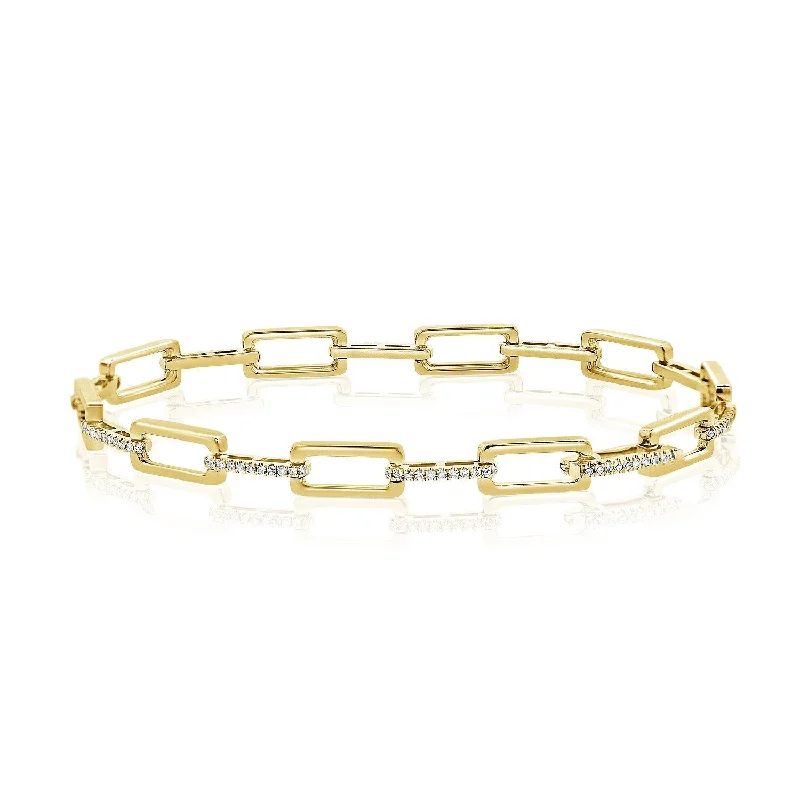 men’s chain bracelet with charms -Joelle Diamond Link Stackable Bracelet - 14K Gold 1/3 Cttw. Gift