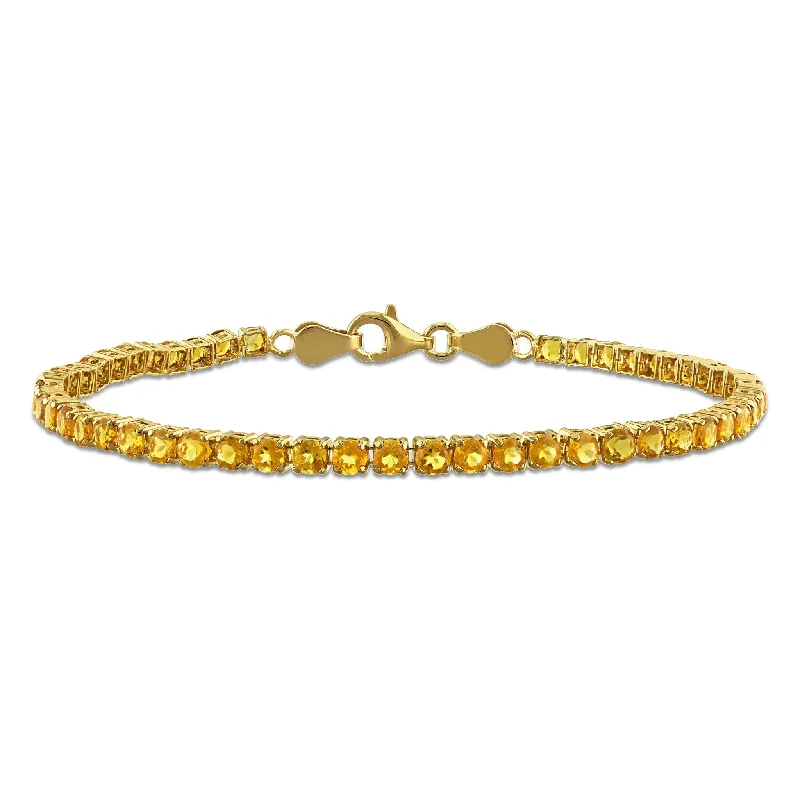 infinity bracelet for women -Miadora 4 1/10ct TGW Maderia Citrine Tennis Bracelet in Yellow Silver