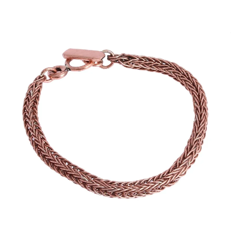 custom engraved leather bracelet for men -NOVICA Bright Inspiration, Copper chain bracelet