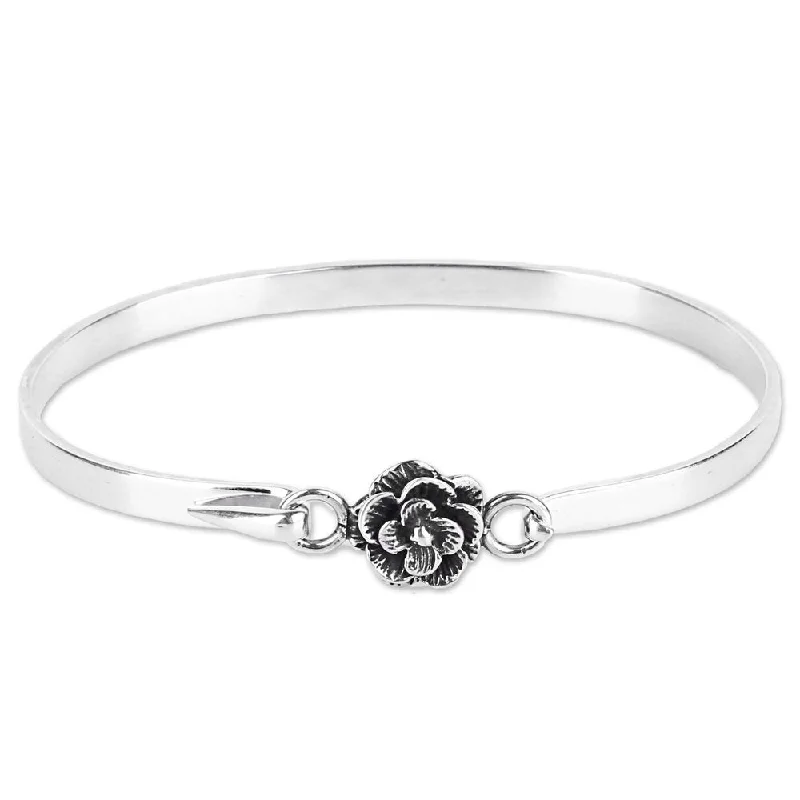 silver bracelet with gemstones for women -NOVICA Handmade Sterling Silver 'Rose Beauty' Bracelet (India)