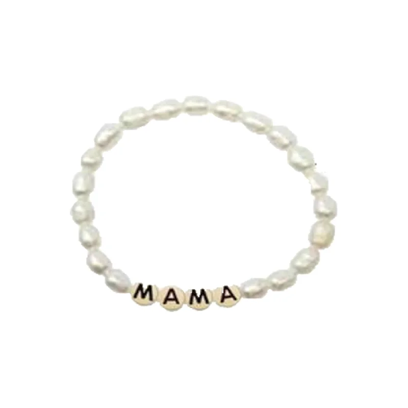 pearl and gold bracelet for brides -Pearl Mama Bracelet