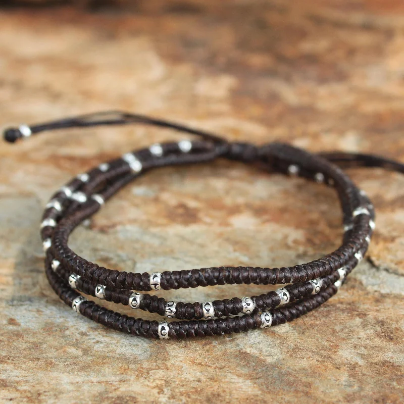 men’s beaded bracelet for casual wear -Surreal Brown Sterling Silver Bracelet