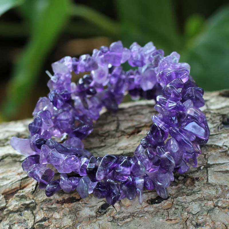 rhinestone bracelet for parties -Wonders Amethyst Beaded Bracelet