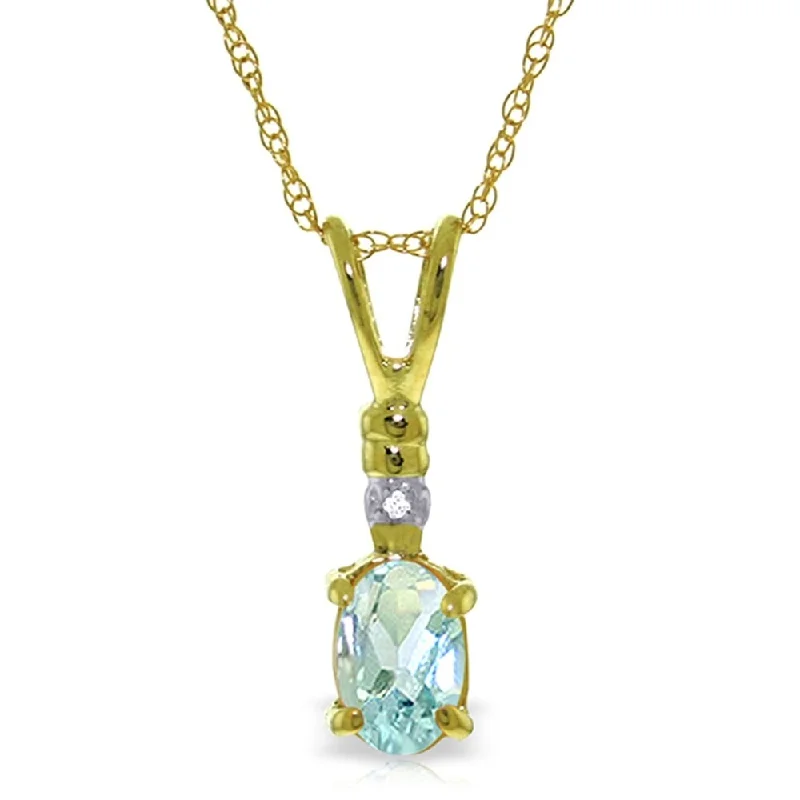 personalized pendant necklace for women -0.46 CTW 14K Solid Gold Prettier Than Ever Aquamarine Necklace