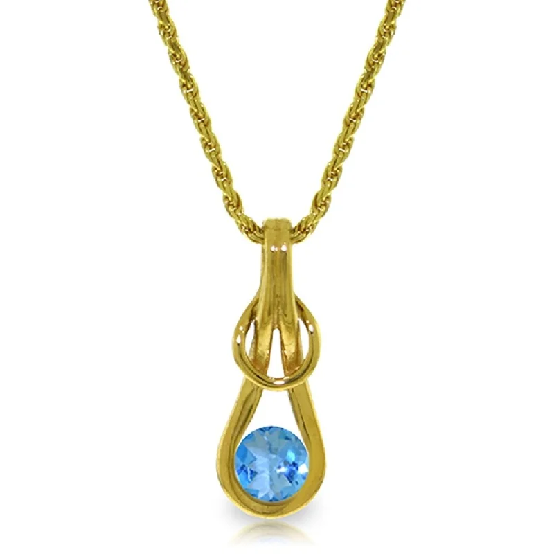 stylish gold necklace for everyday wear -0.65 Carat 14K Solid Gold Venus Unbound Blue Topaz Necklace