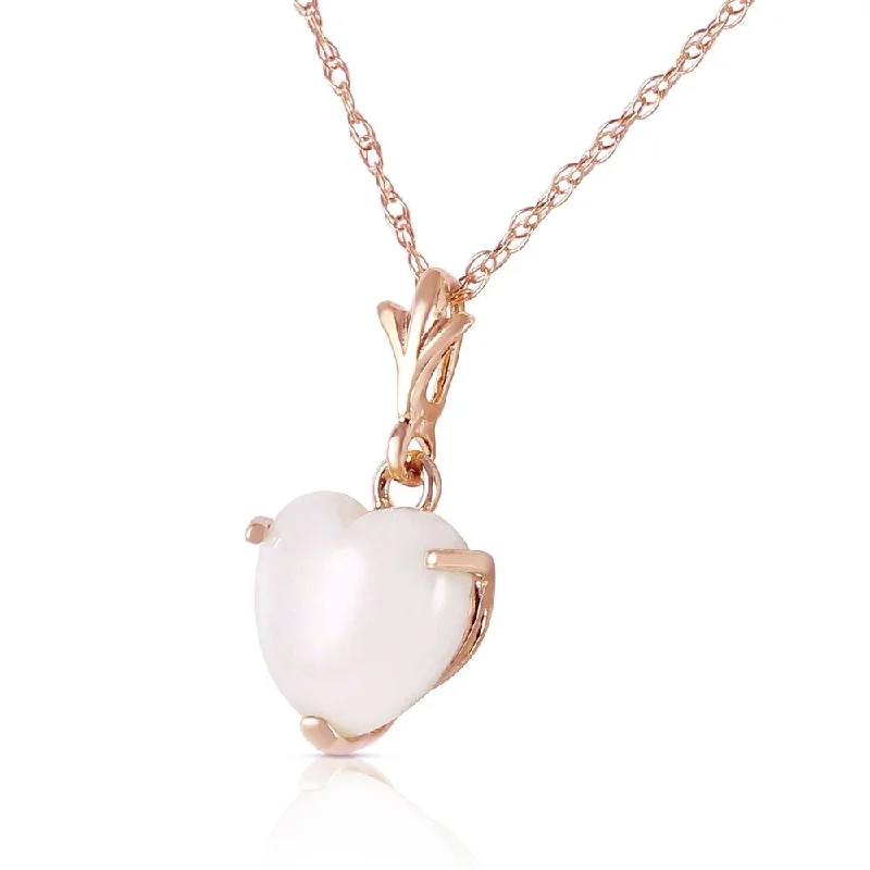 stylish necklace for men -0.65 Carat 14K Solid Rose Gold Necklace Natural Heart Opal