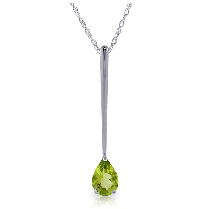 trendy pendant necklace for women -0.65 Carat 14K White Gold Loving Presence Peridot Necklace