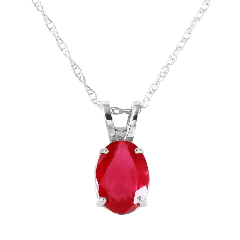 zodiac necklace for astrology lovers -1 Carat 14K White Gold Necklace Natural Ruby