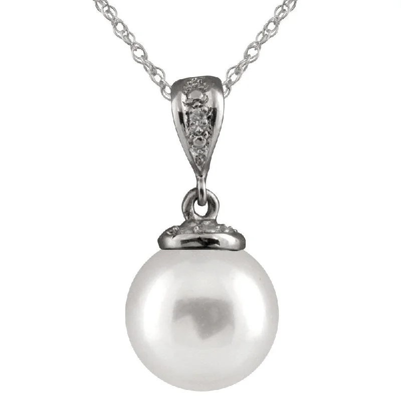 engraved pendant necklace for her -14k Gold Pearl Classic Casual Pendant