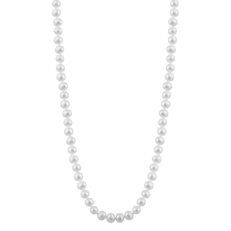 blue topaz necklace for special occasions -14k White Gold Freshwater Pearl Necklace (6mm)