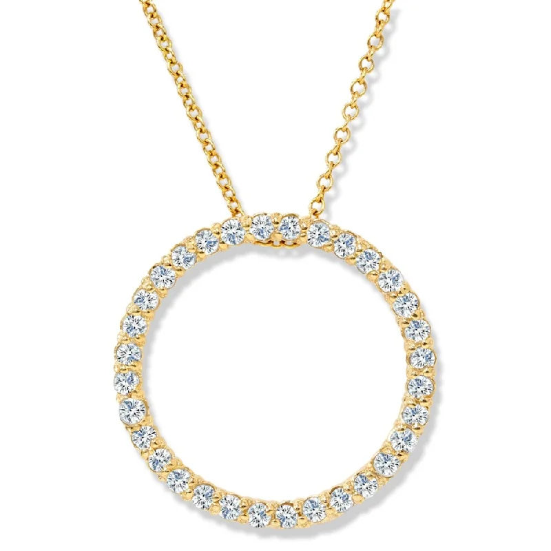 large pendant necklace for women -14K Yellow Gold 1/2ct Circle Of Life Lab Grown Diamond Pendant Necklace