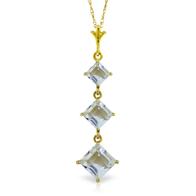 statement necklace for parties -2.4 Carat 14K Gold Love Lock Aquamarine Necklace