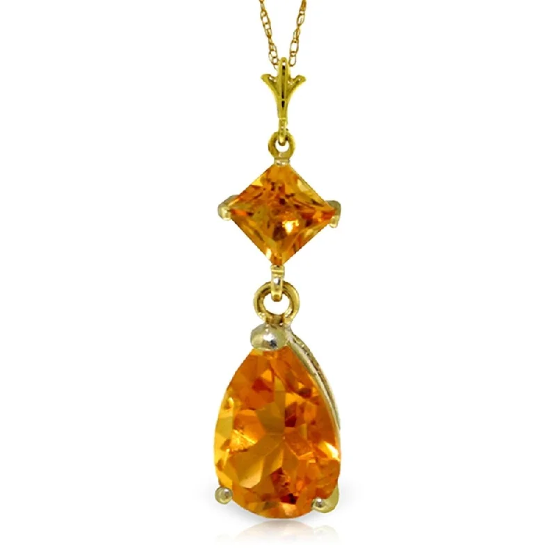 men’s gold pendant necklace -2 Carat 14K Gold Dance Me Citrine Necklace