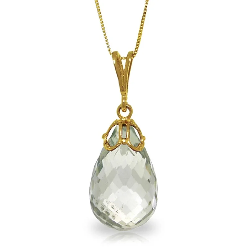 chunky gold necklace for fashion lovers -7 Carat 14K Gold Engage Green Amethyst Necklace