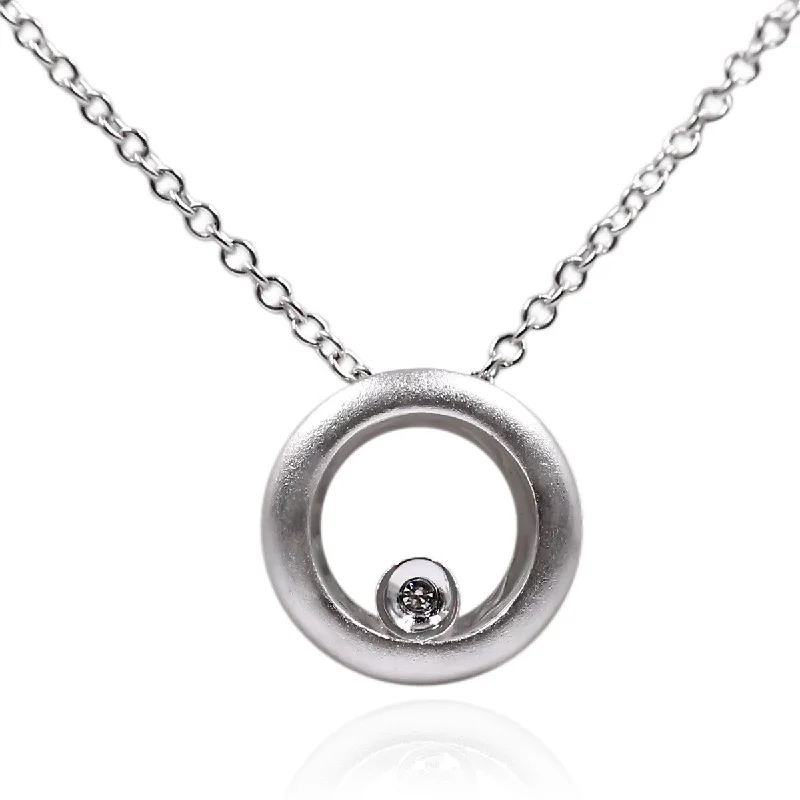 geometric necklace for women -925 Sterling Silver Diamond Pendant