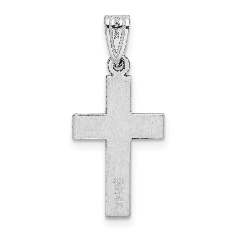 emerald necklace for anniversaries -Diamond2Deal 14K White Gold Cross Pendant (L- 26 mm, W- 12 mm)