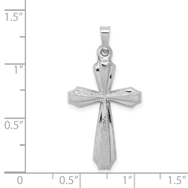 opal pendant necklace for women -Diamond2Deal 14K White Gold Textured and Polished Passion Cross Pendant (L- 34 mm, W- 17.5 mm)