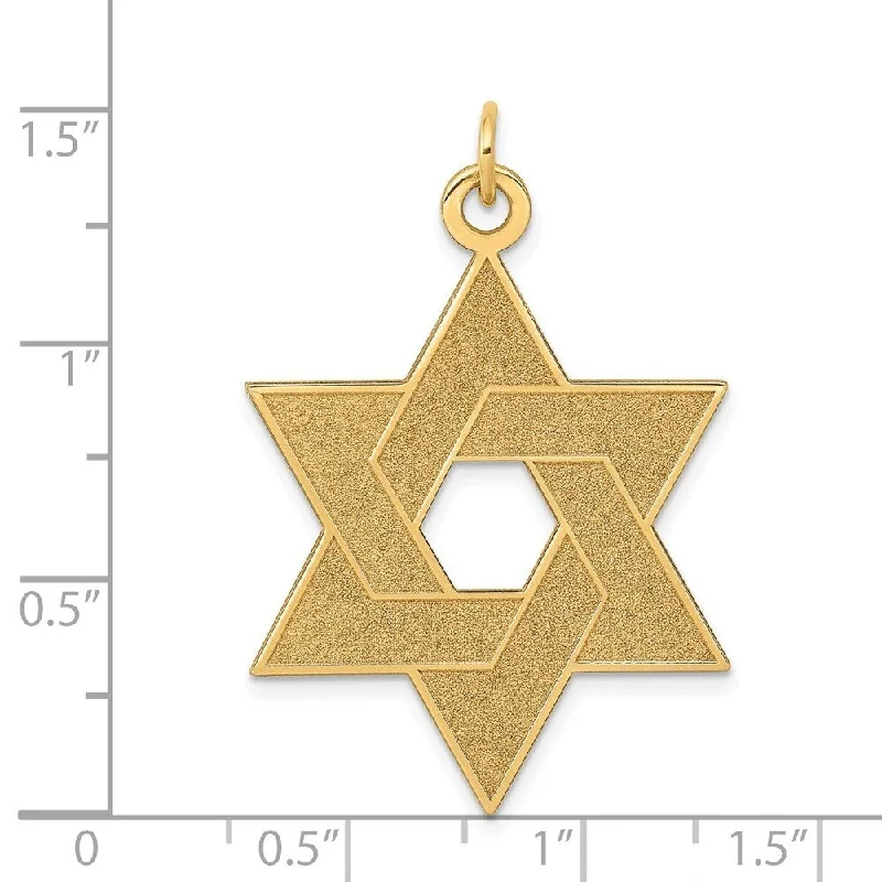 luxury diamond necklace for weddings -Diamond2Deal 14K Yellow Gold Laser Designed Star of David Pendant (L- 41 mm, W- 27 mm)