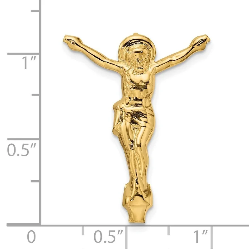 unique gemstone necklace for fashionistas -Diamond2Deal 14K Yellow Gold Solid Risen Christ Chain Slide Pendant and Charm (L-28.22mm, W-21.6mm)