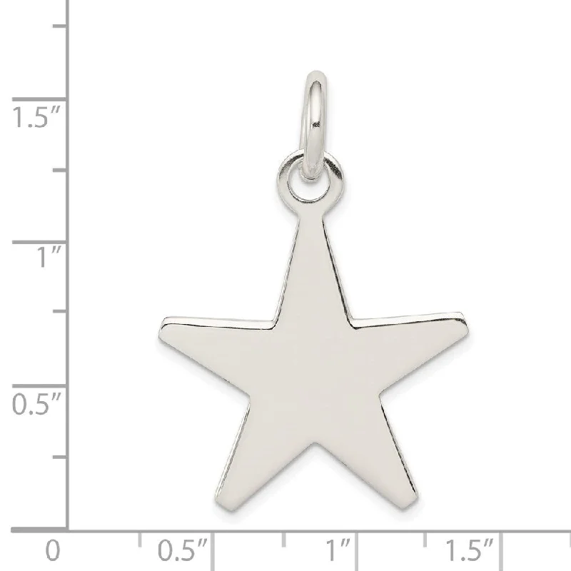 casual pendant necklace for men -Diamond2Deal 925 Sterling Silver Star Pendant (L- 37 mm, W- 28 mm)