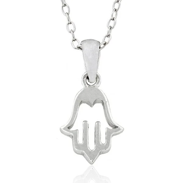 moonstone necklace for women -Molly and Emma Sterling Silver Hamsa Necklace