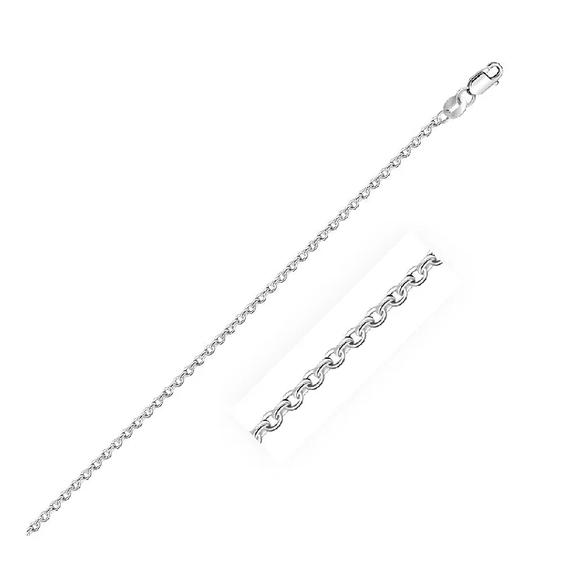 diamond tennis necklace for women -Sterling Silver Rhodium Plated Cable Chain 1.5mm