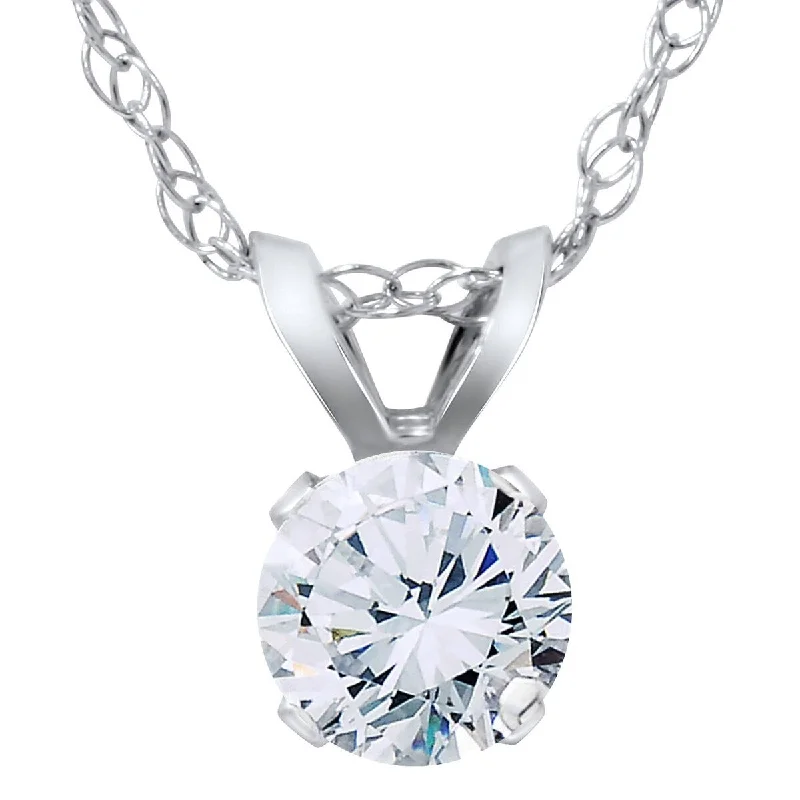 luxury diamond necklace for weddings -VS 3/8ct Diamond Solitaire Pendant White Gold