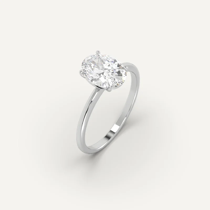 engraved promise ring for couples -1 1/2 carat Oval Cut Diamond Ring