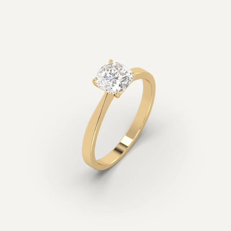 diamond solitaire ring for women -1 carat Cushion Cut Diamond Ring