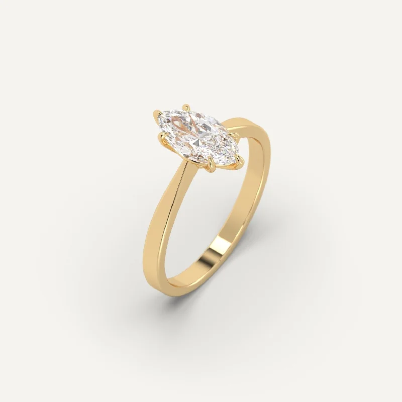 gemstone ring for men -1 carat Marquise Cut Diamond Ring