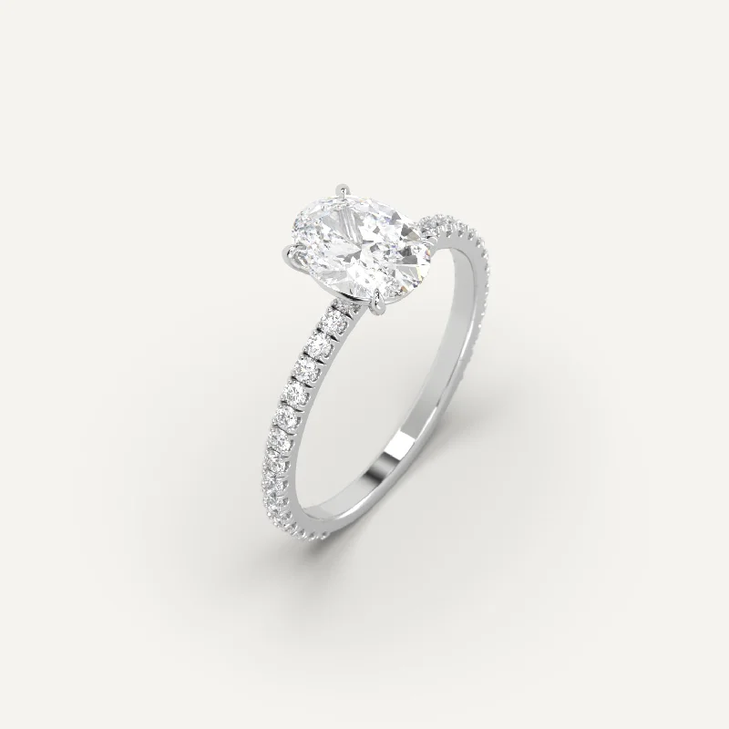 engraved promise ring for couples -1 carat Oval Cut Diamond Ring