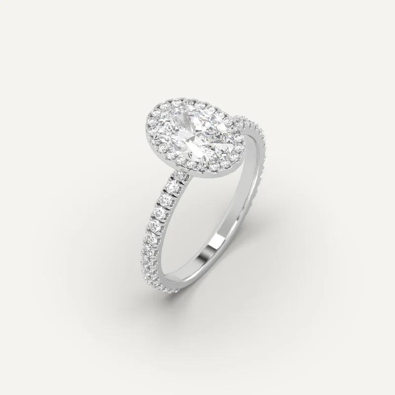 gold cocktail ring for women -1 carat Oval Cut Diamond Ring