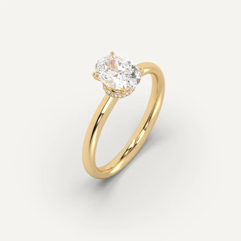 men’s gold wedding ring with diamonds -1 carat Oval Cut Diamond Ring