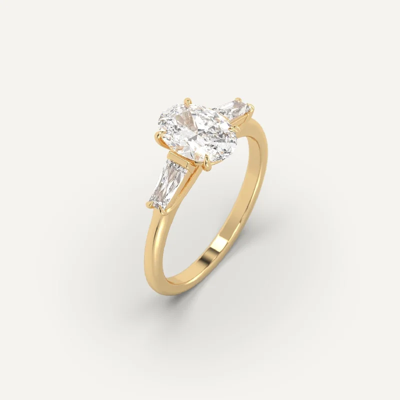 diamond ring for women -1 carat Oval Cut Diamond Ring