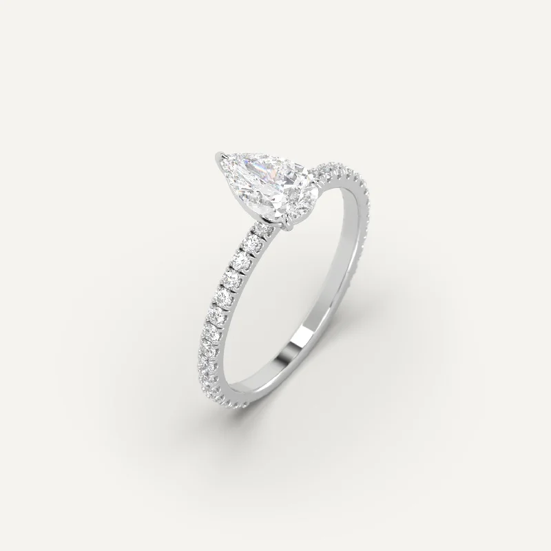 men’s unique wedding bands for him -1 carat Pear Cut Diamond Ring