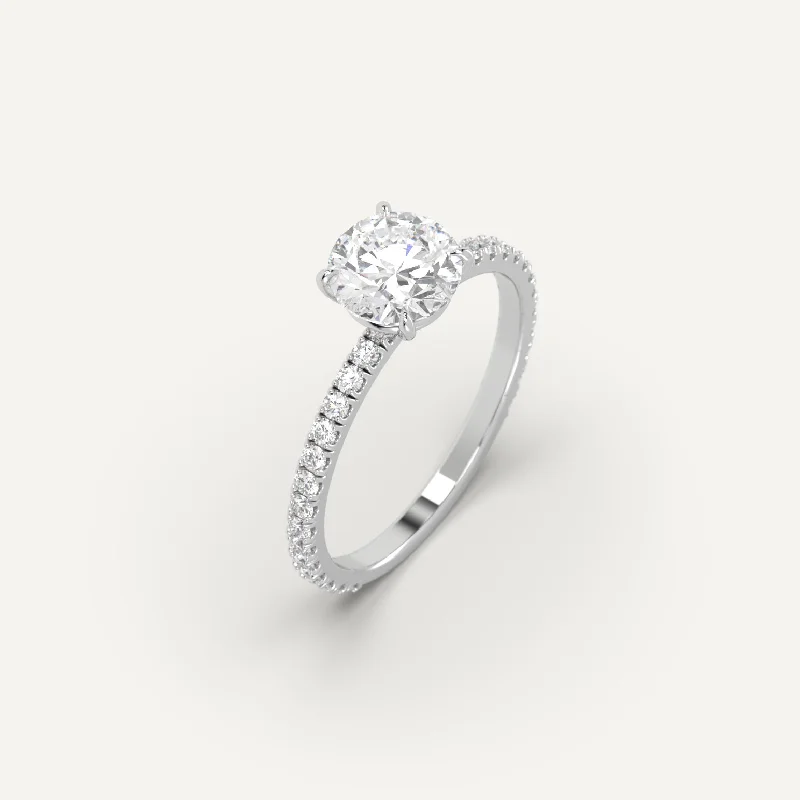 wedding ring set for brides -1 carat Round Cut Diamond Ring