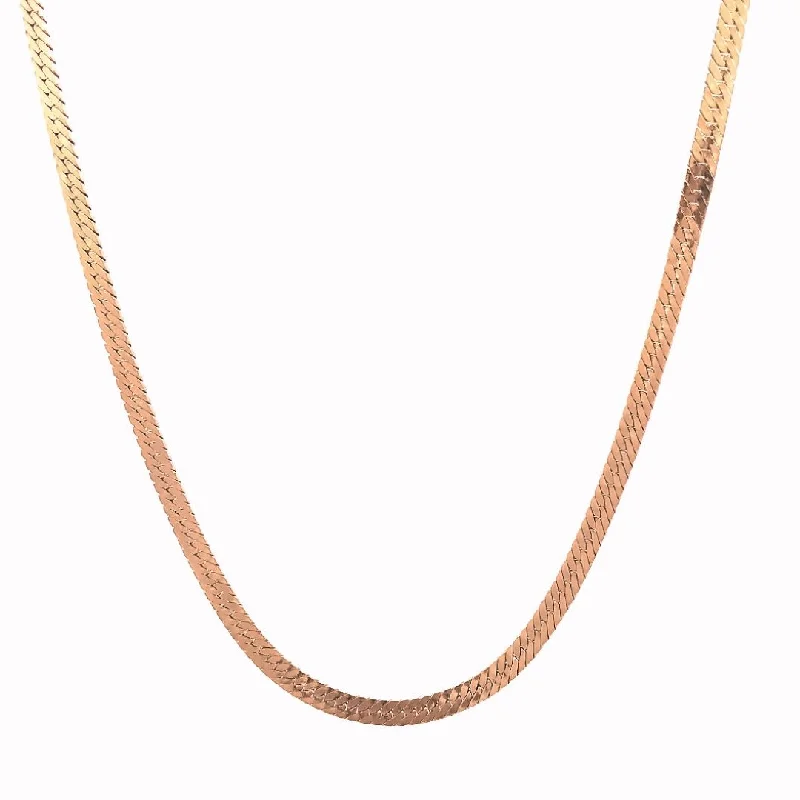 personalized pendant necklace for women -14k Gold Herringbone Chain