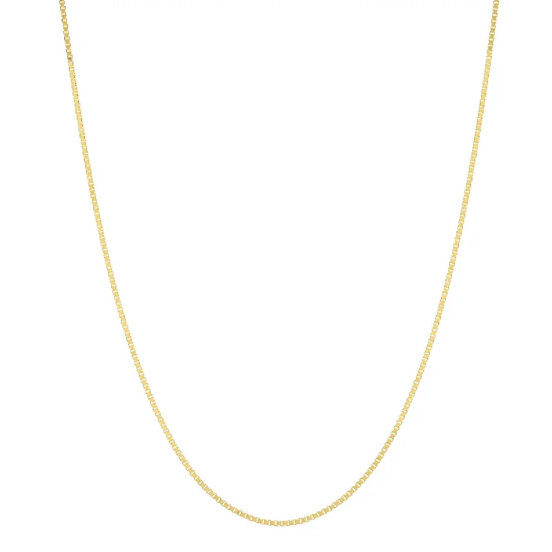 luxury gold necklace for formal events -14k Solid Gold Box Chain Necklace