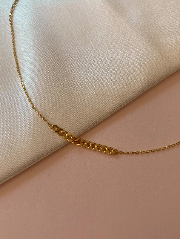 personalized couple’s necklace for gifts -18K Gold Dipped Chain Link Necklace