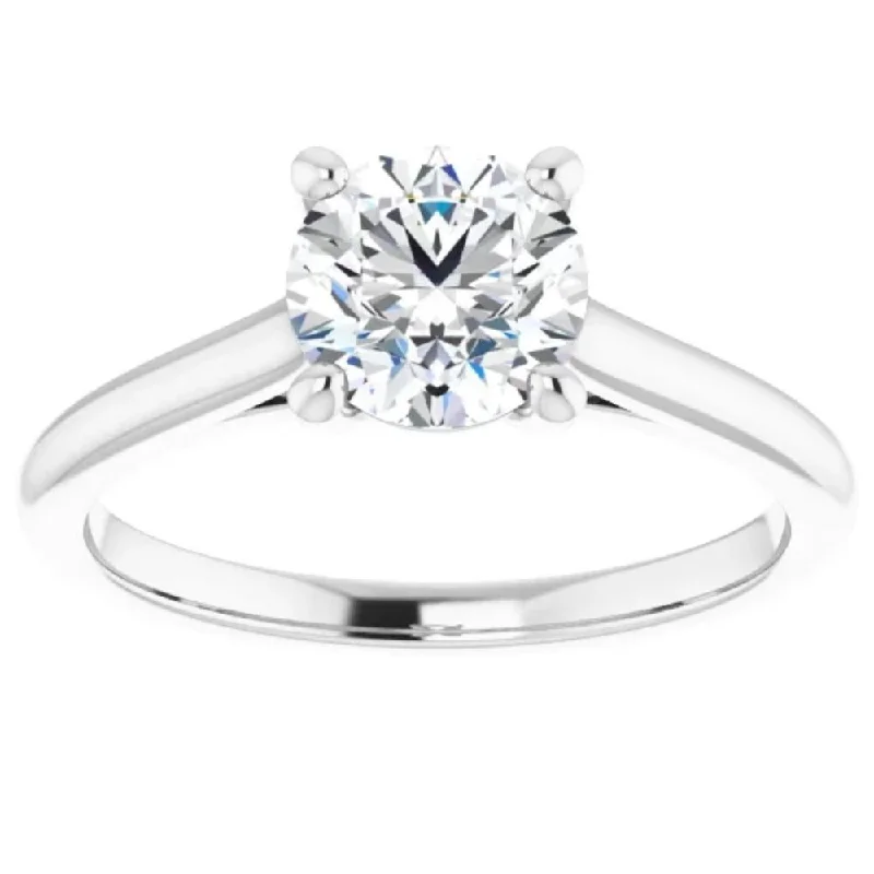 wedding ring set for brides -1ct Round Diamond Solitaire 14k Rose & White Gold Engagement Ring