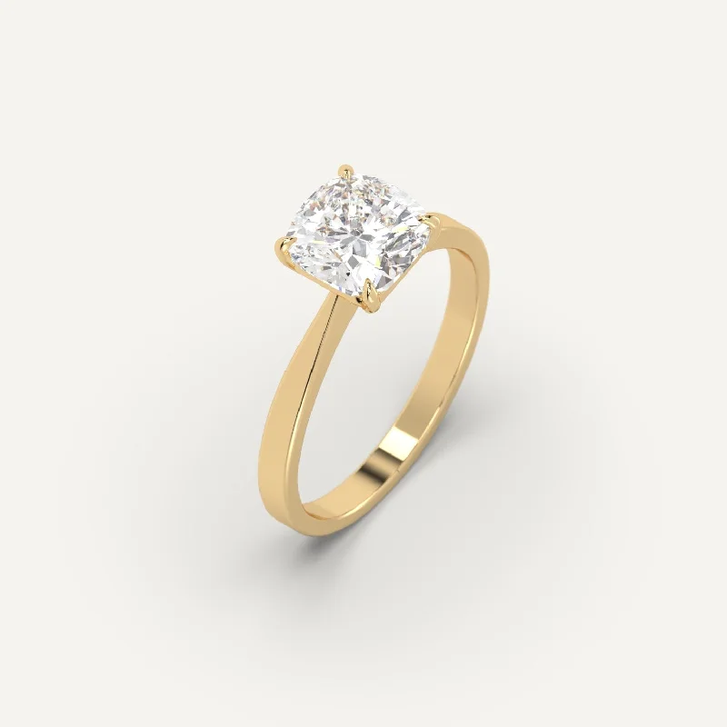 rose gold engagement ring for men -2 carat Cushion Cut Diamond Ring