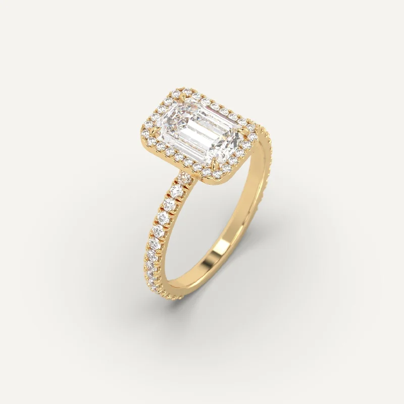 diamond ring for women -2 carat Emerald Cut Diamond Ring