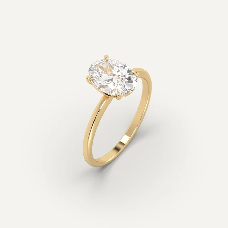 women’s vintage-inspired wedding ring -2 carat Oval Cut Diamond Ring